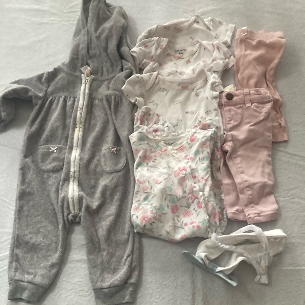 Carter's Gray Footies One Piece with Hood and Zipper